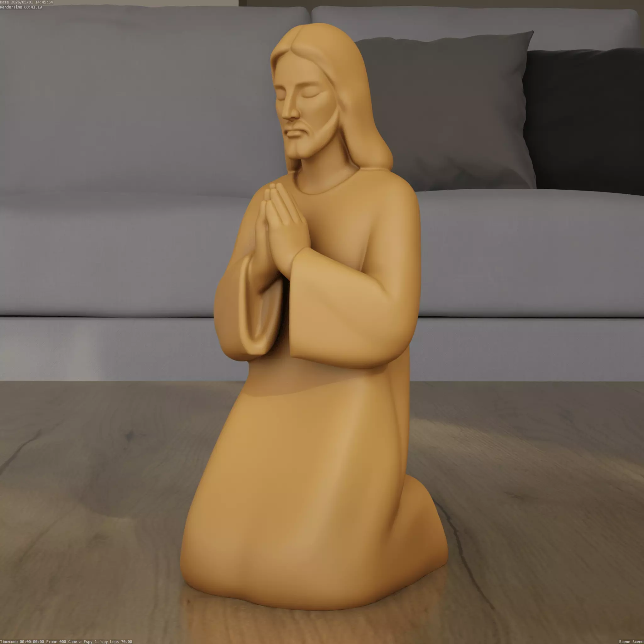 Praying Jesus 3D STL Model Printable Statue 3D print model