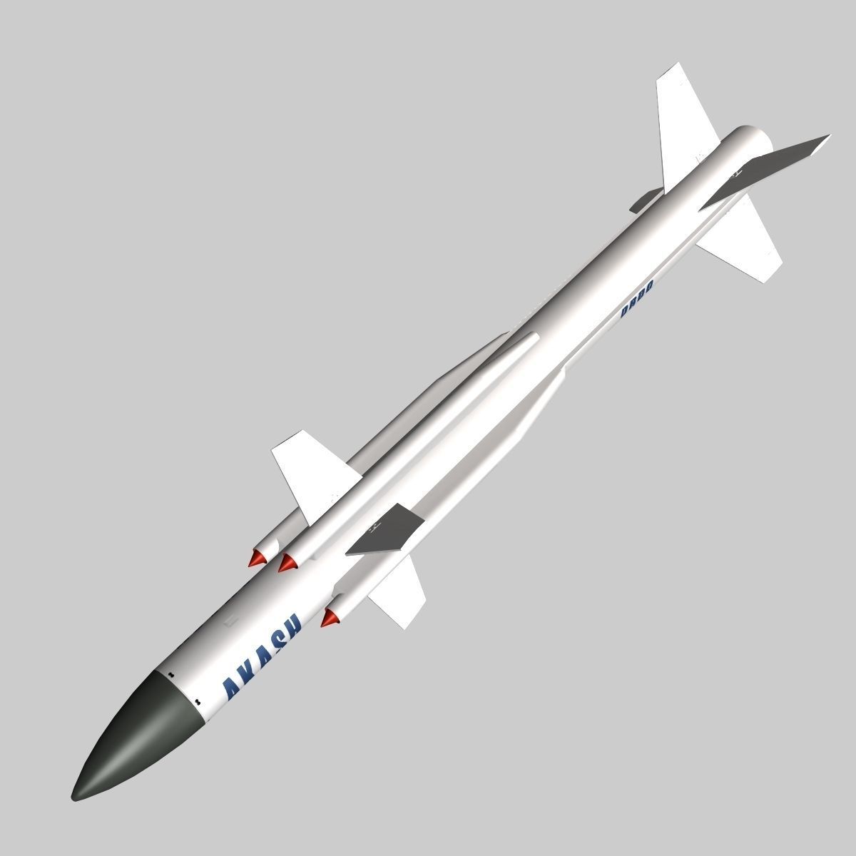 DRDO Akash Missile 3D model_2