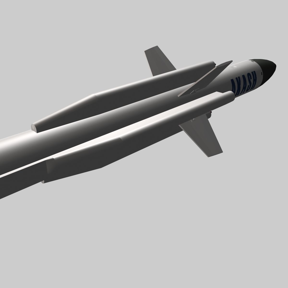 DRDO Akash Missile 3D model_1