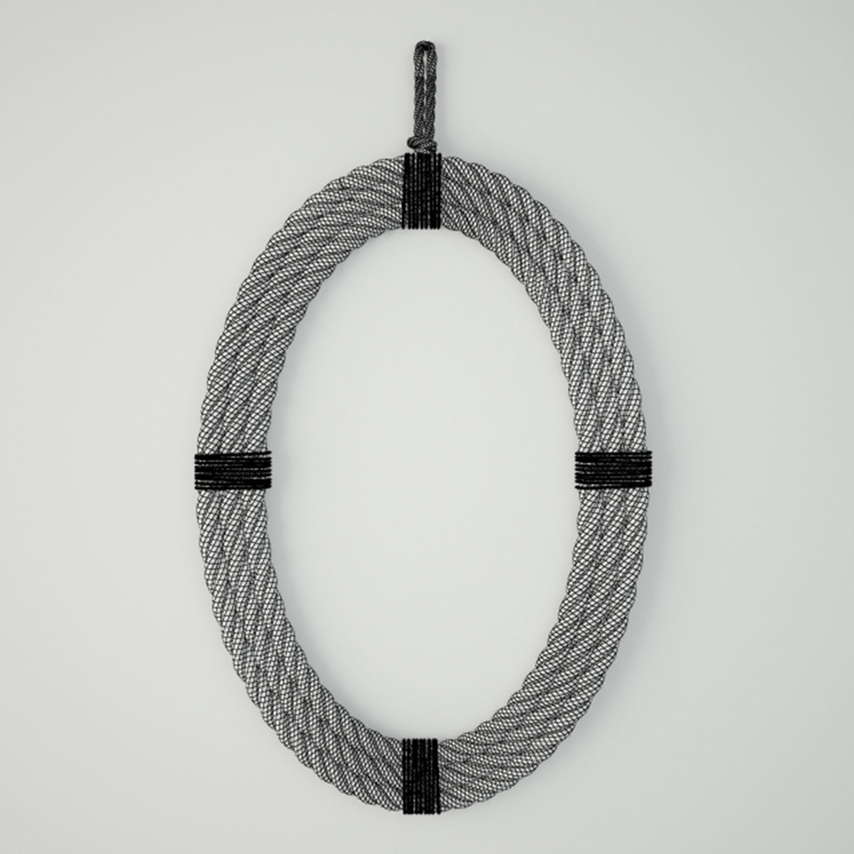 Rope Oval Mirror 3D model_3