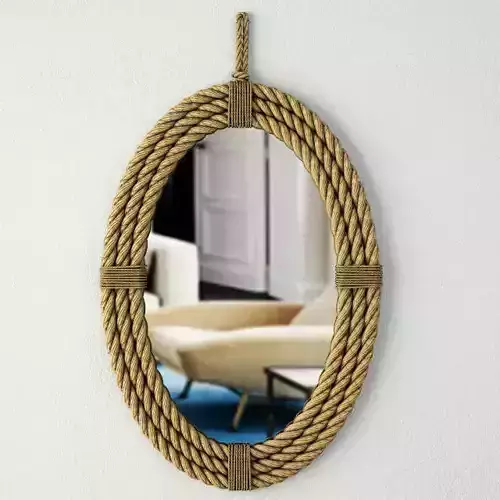 Rope Oval Mirror 3D model
