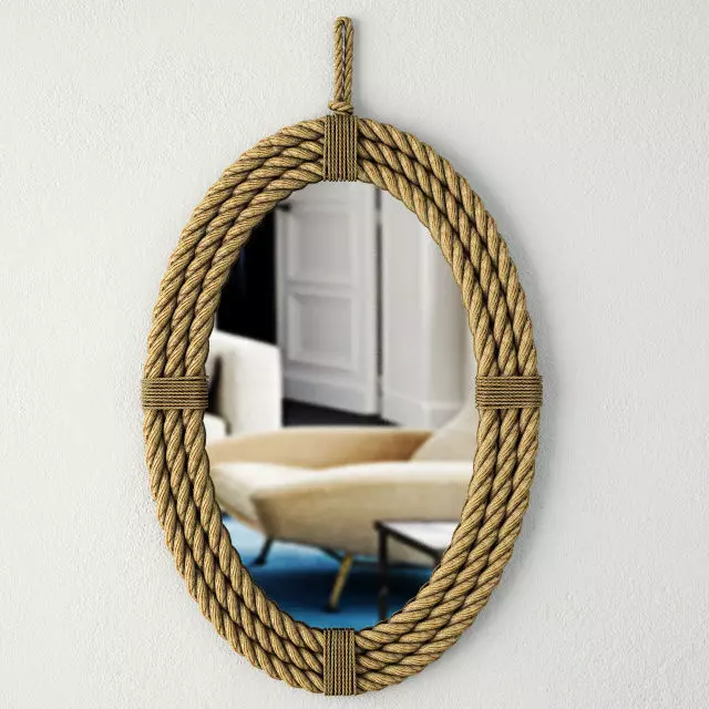 Rope Oval Mirror 3D model_0