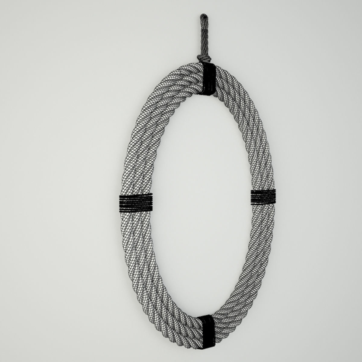 Rope Oval Mirror 3D model_2