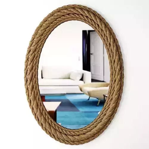 Rope Oval Wall Mirror 3D model