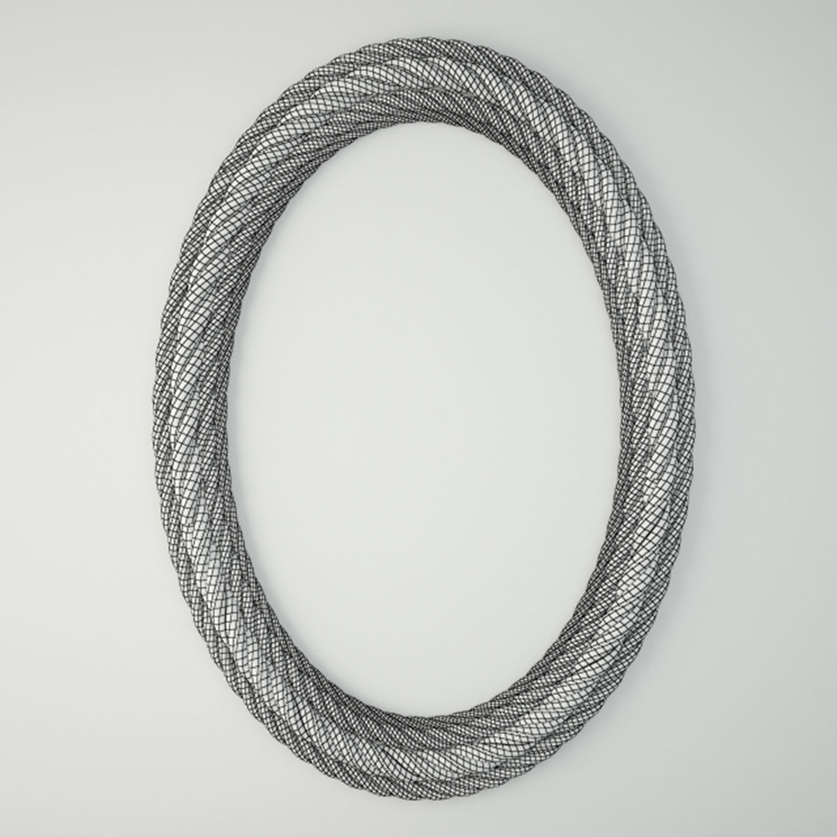 Rope Oval Wall Mirror 3D model_2