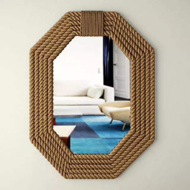 Rope Wall Mirror 3D model_0