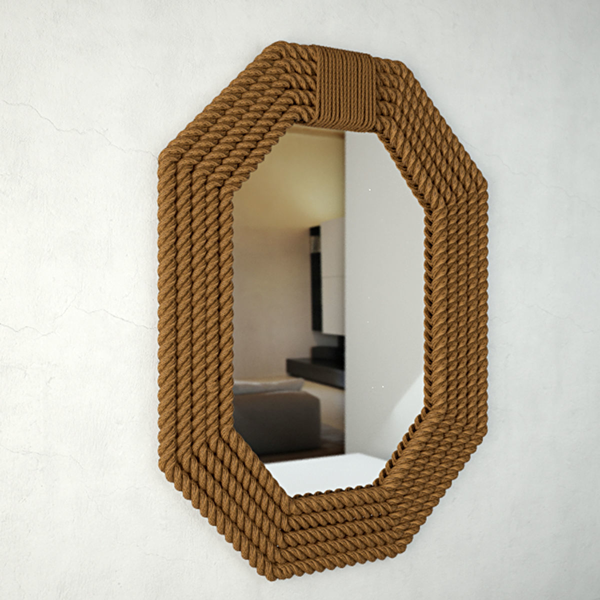 Rope Wall Mirror 3D model_2