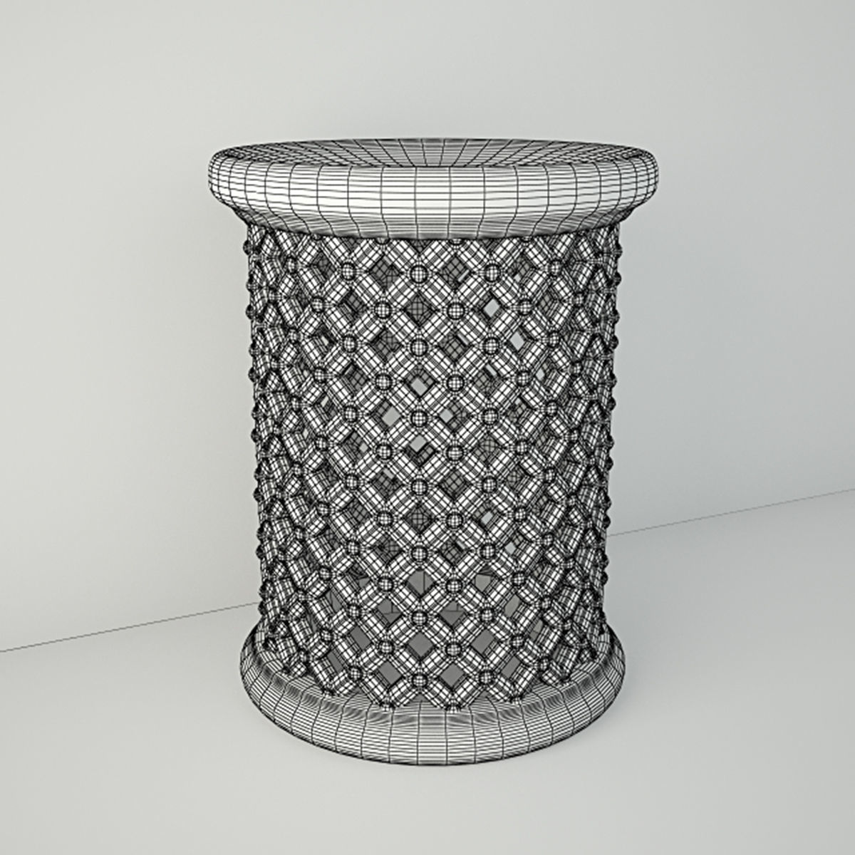 Side Table and Garden Stool 3D model_4