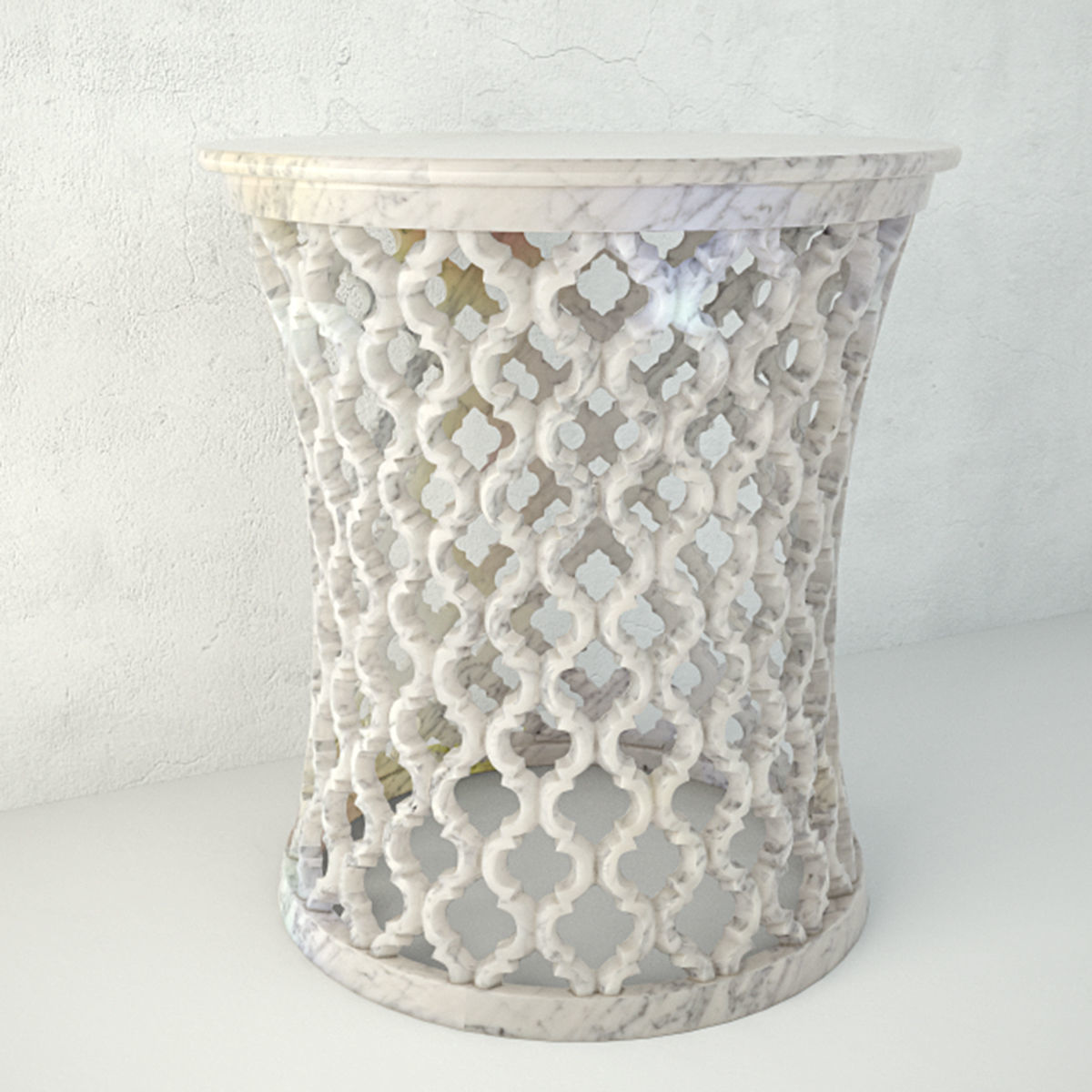 Side Table and Garden Stool 3D model_1