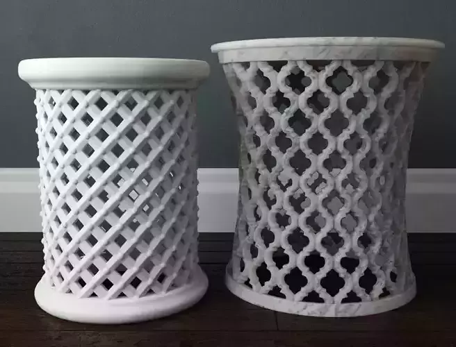 Side Table and Garden Stool 3D model