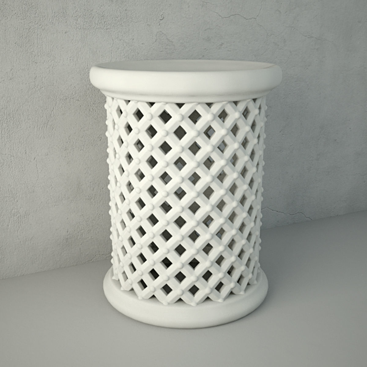 Side Table and Garden Stool 3D model_3