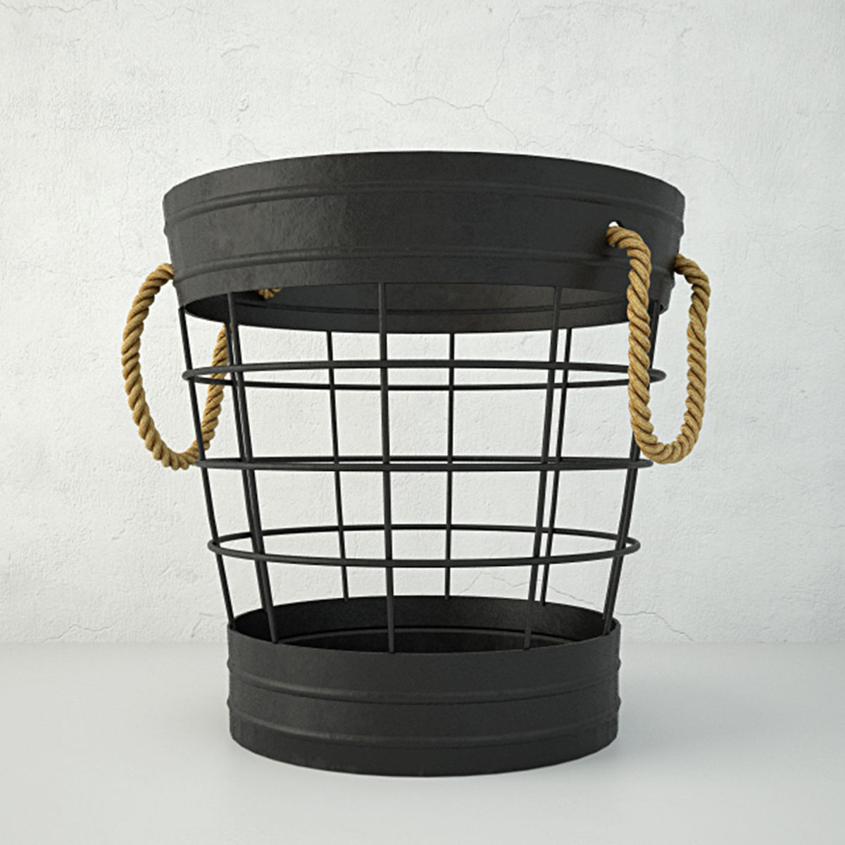 Wireframe Basket Set 3D model_3