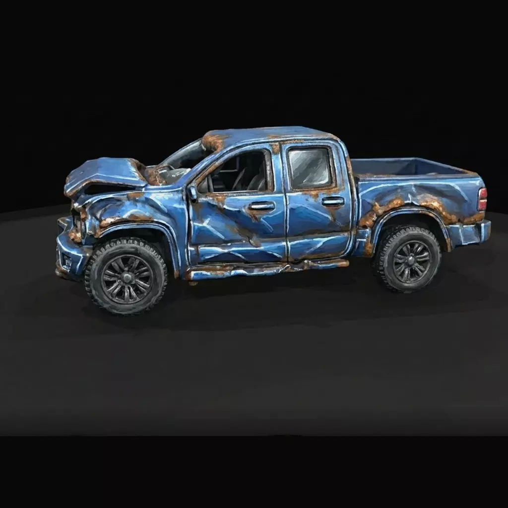 1-87 HO 2020s totaled severe damage Printable STL 3D print model
