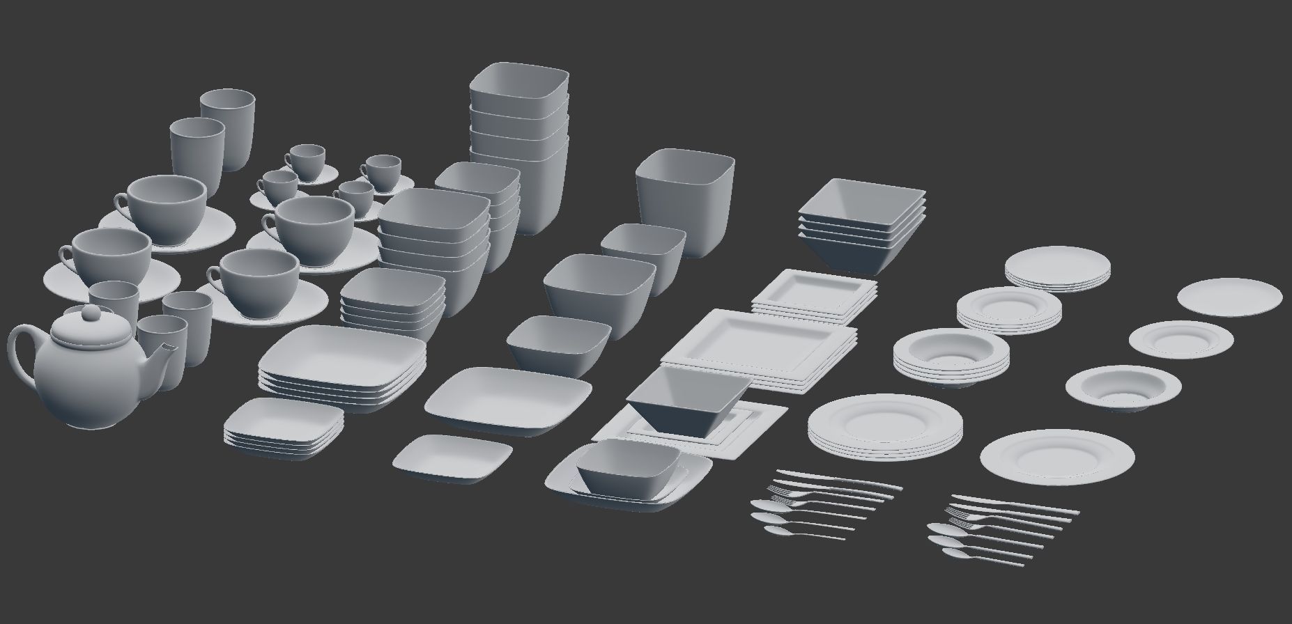 Large Tableware Collection 3D model_31