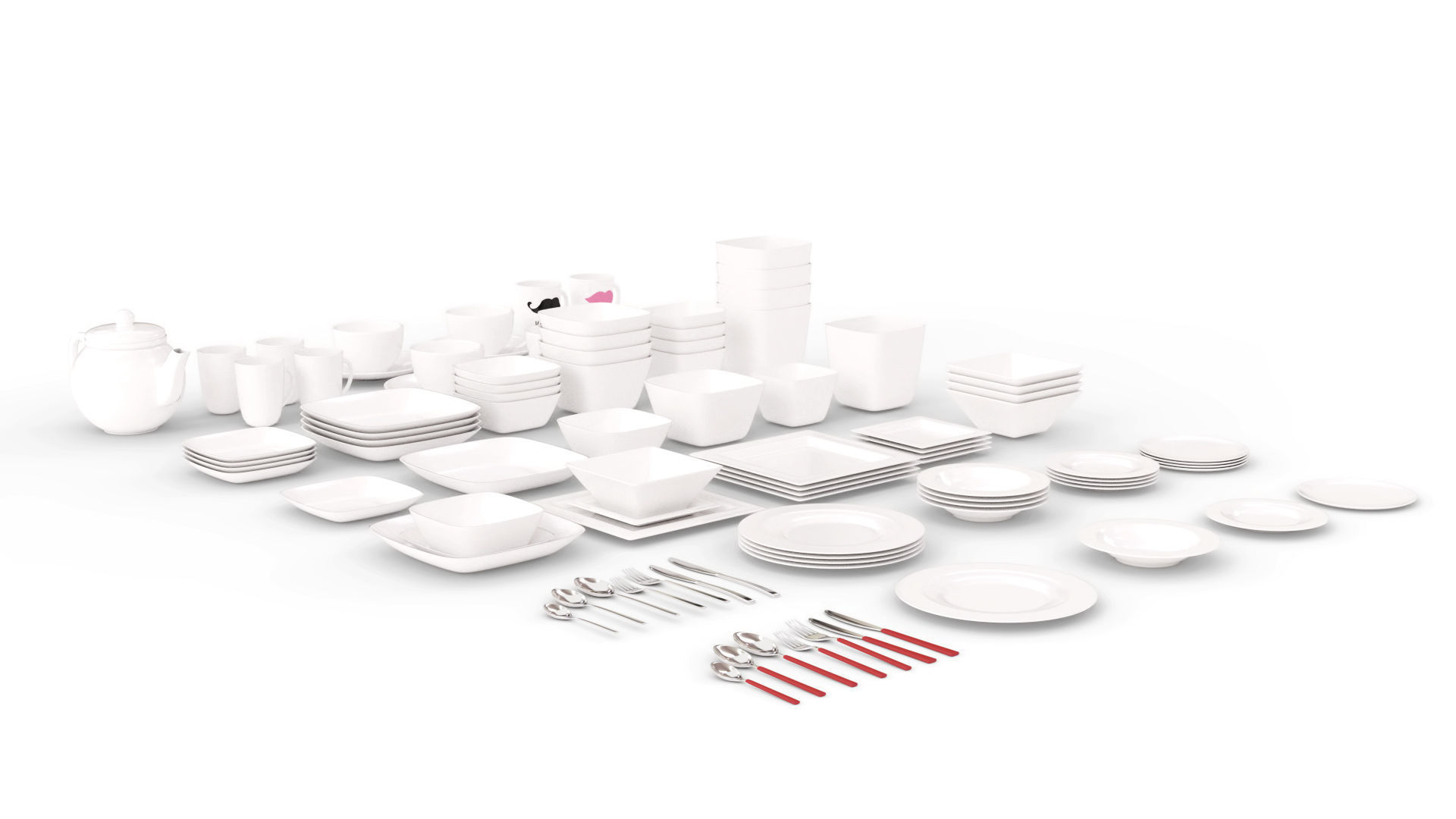Large Tableware Collection 3D model_5