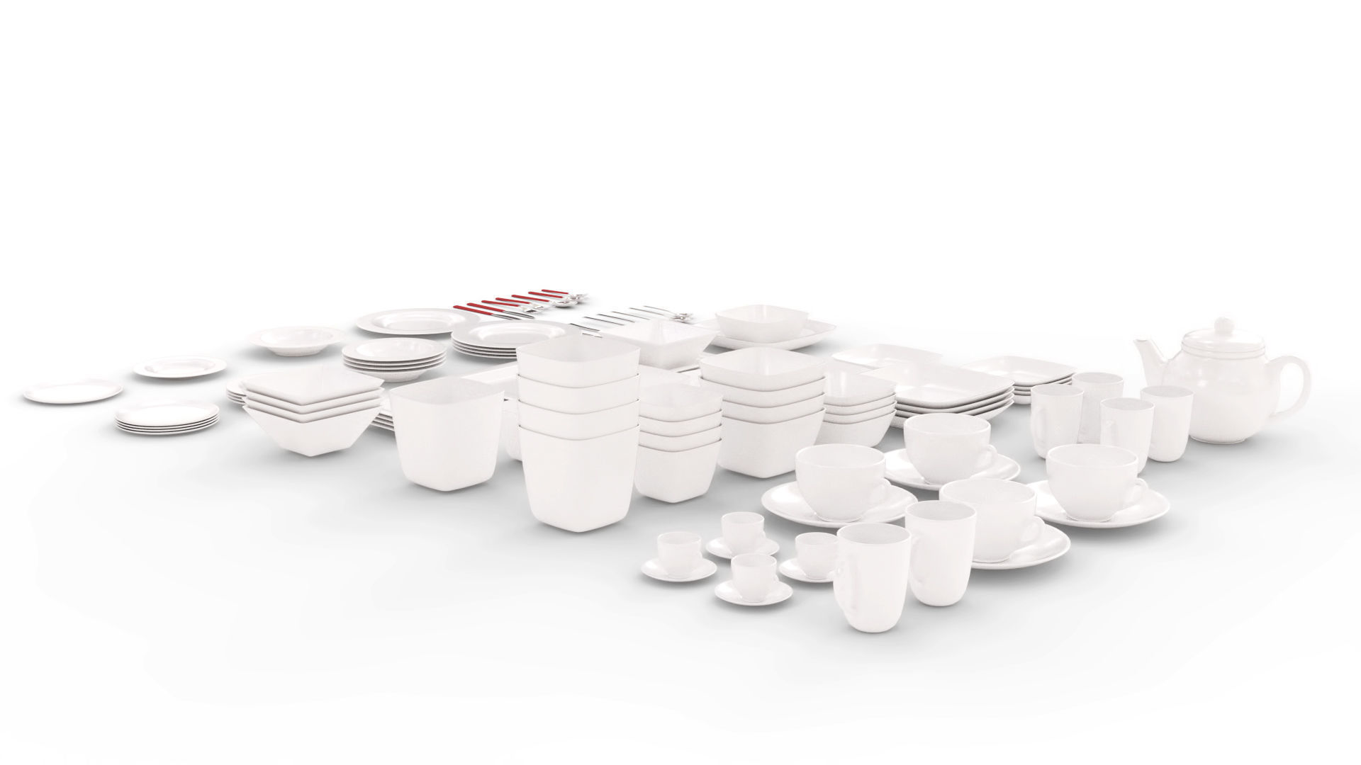 Large Tableware Collection 3D model_1