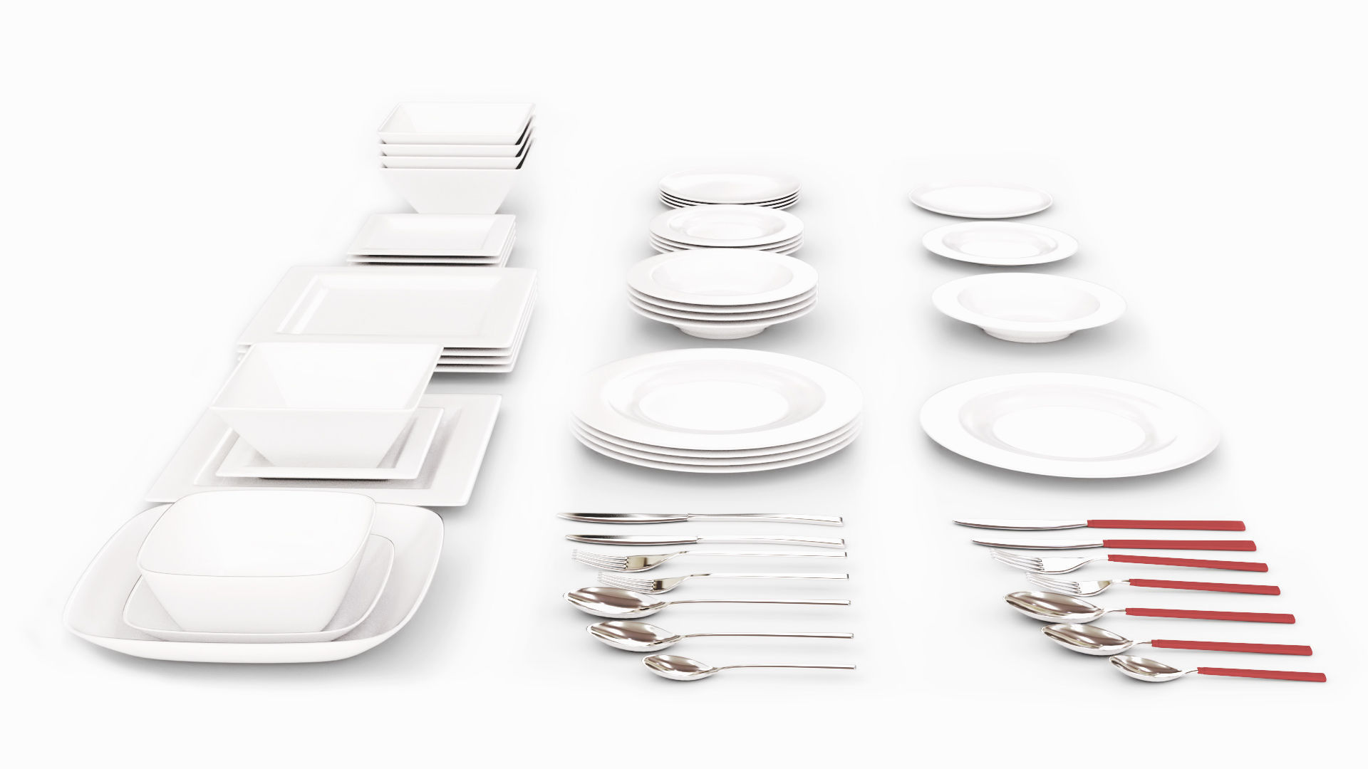Large Tableware Collection 3D model_2
