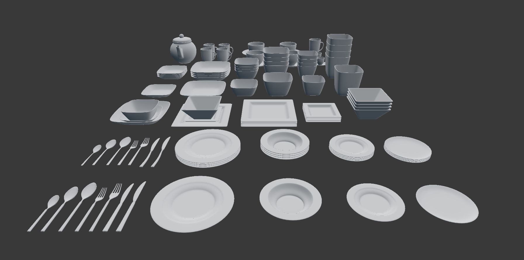 Large Tableware Collection 3D model_35