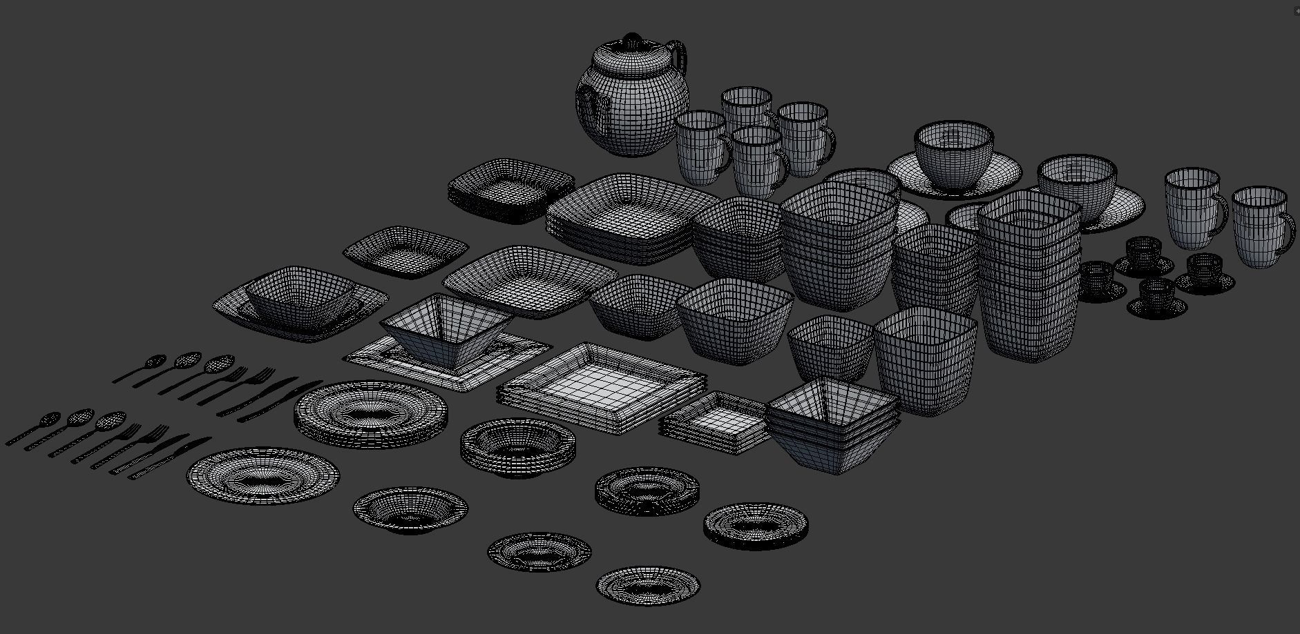 Large Tableware Collection 3D model_41