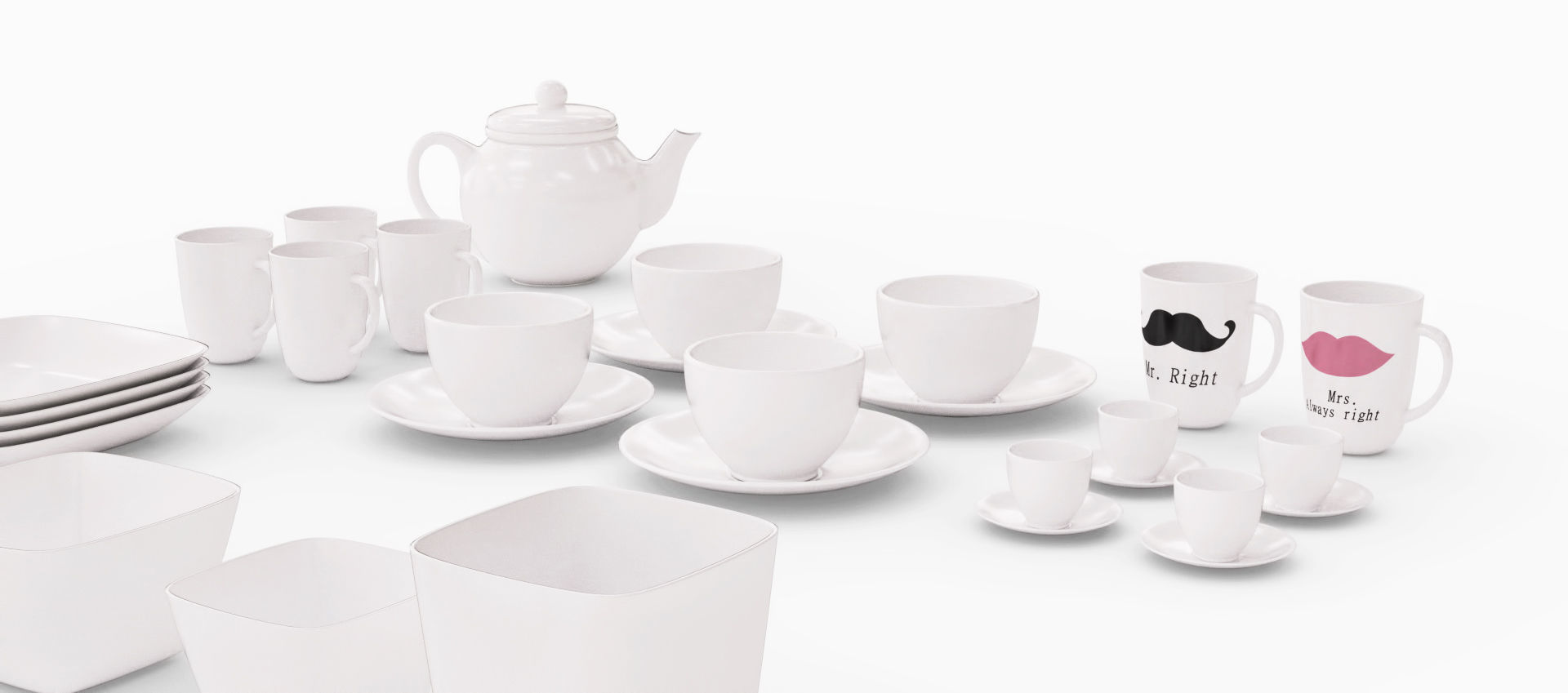 Large Tableware Collection 3D model_4
