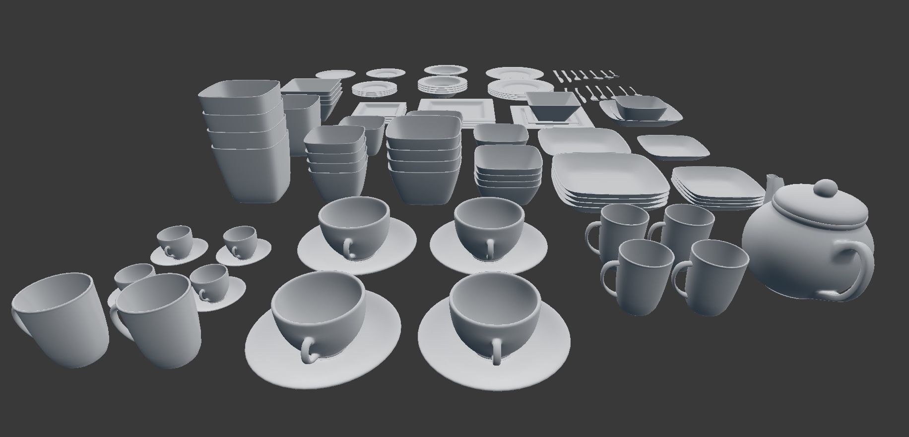 Large Tableware Collection 3D model_34