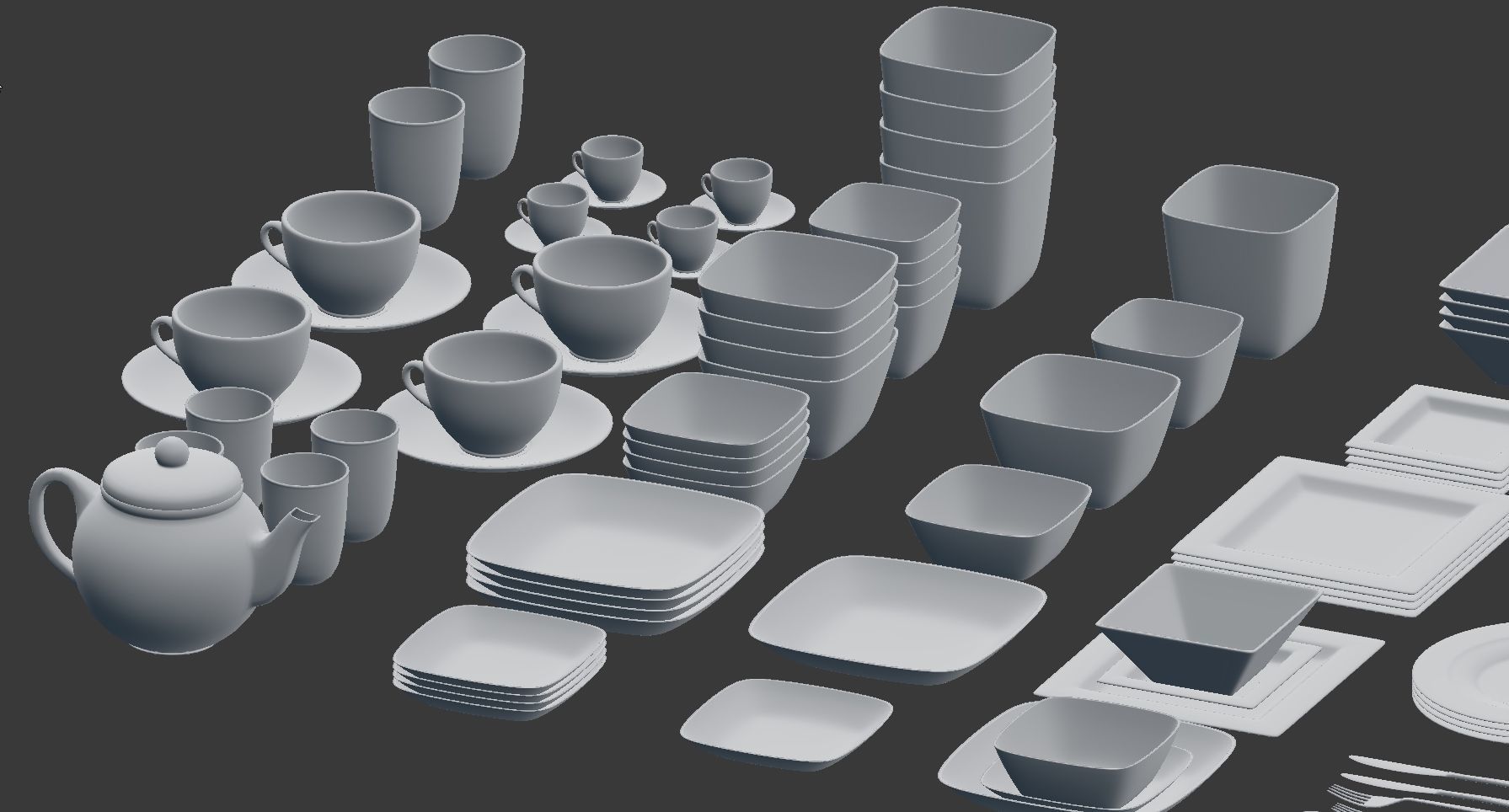 Large Tableware Collection 3D model_33