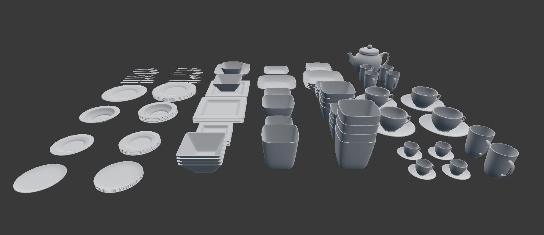 Large Tableware Collection 3D model_29