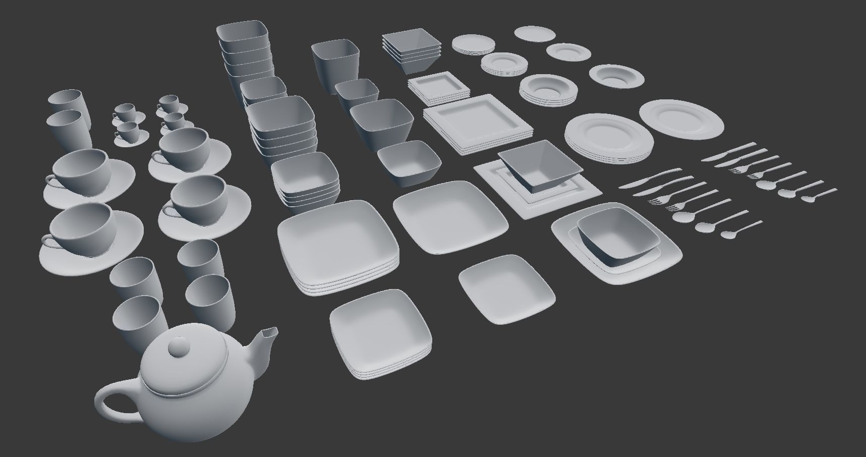 Large Tableware Collection 3D model_37