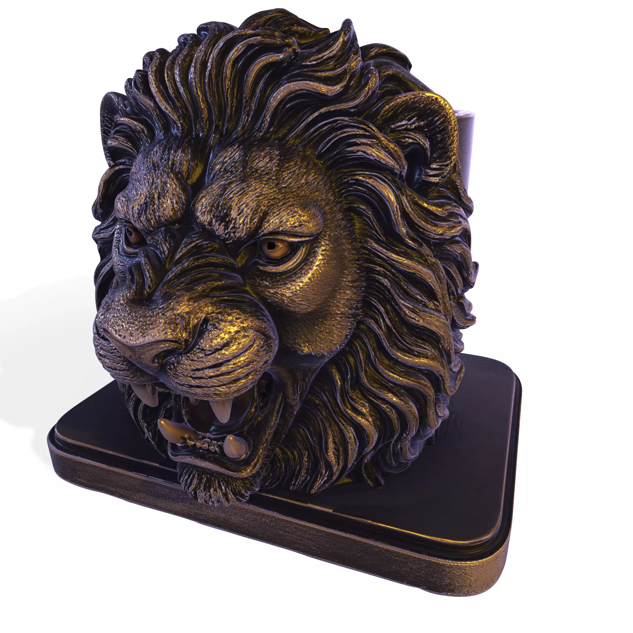 Lion Pen and Pencil Holder PBR Decorative Desk Organizer 3D print model
