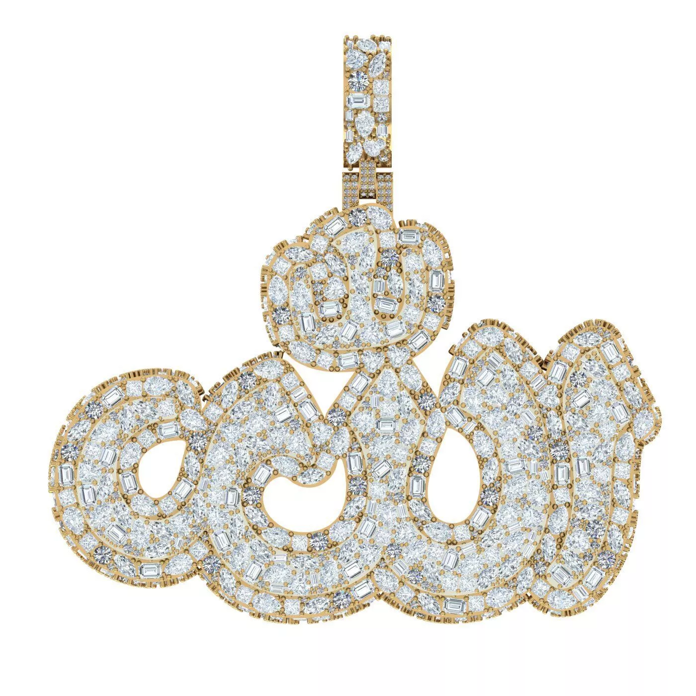 Allahu pendant 3D print model NOP0110 3D print model
