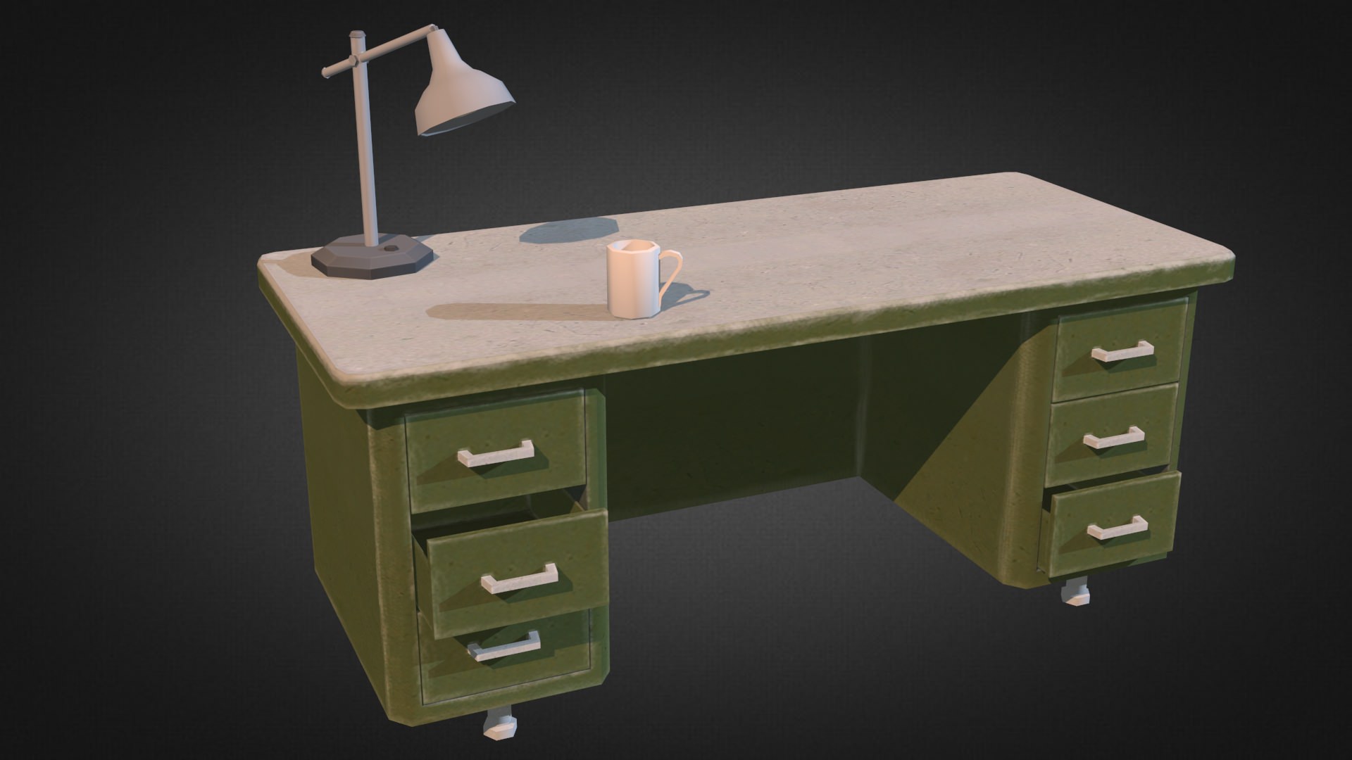 Office Interior Props Low-poly 3D model_4