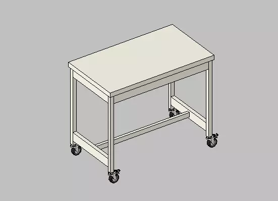Modern Mobile Kitchen Bar Counter with Casters 3D model