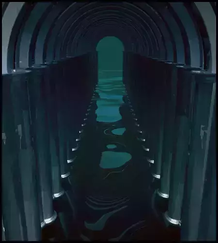 Infinity tunnel in water 3D model