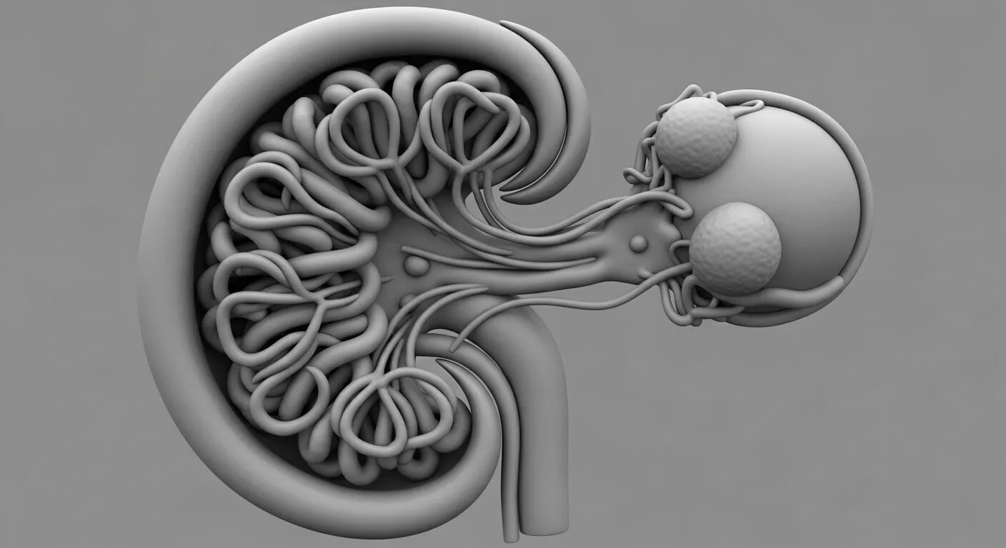 Realistic Human Kidney Anatomy and Nephron 3D Model Character 3D print model