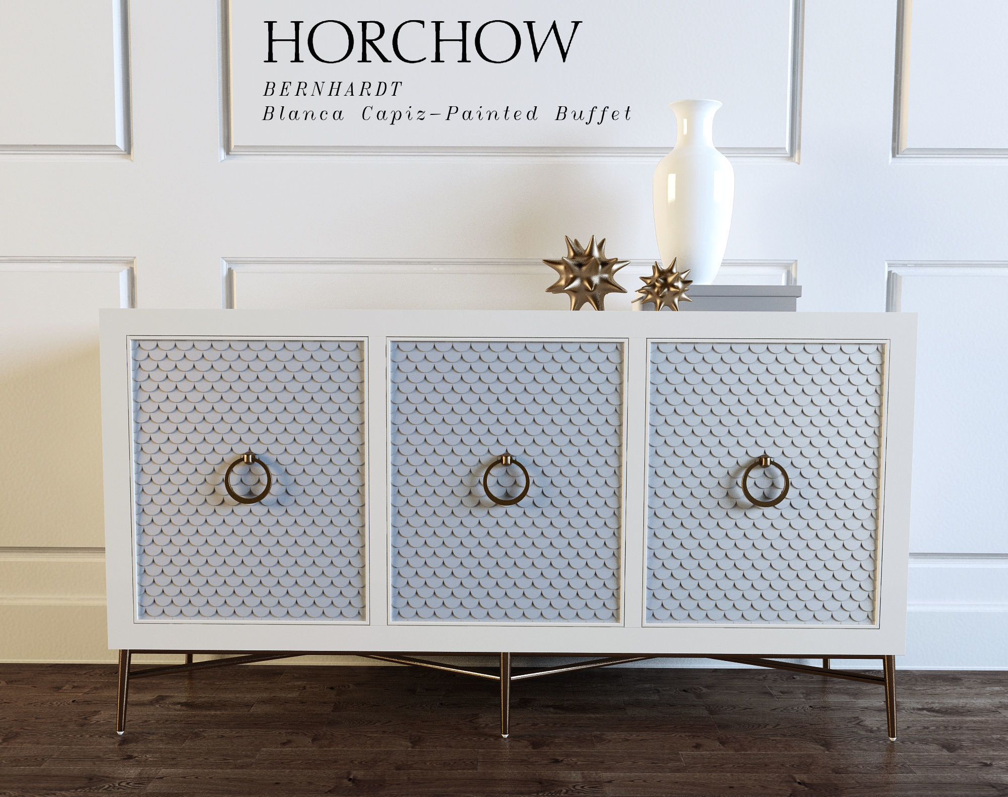 Blanca Capiz-Painted Buffet 3D model