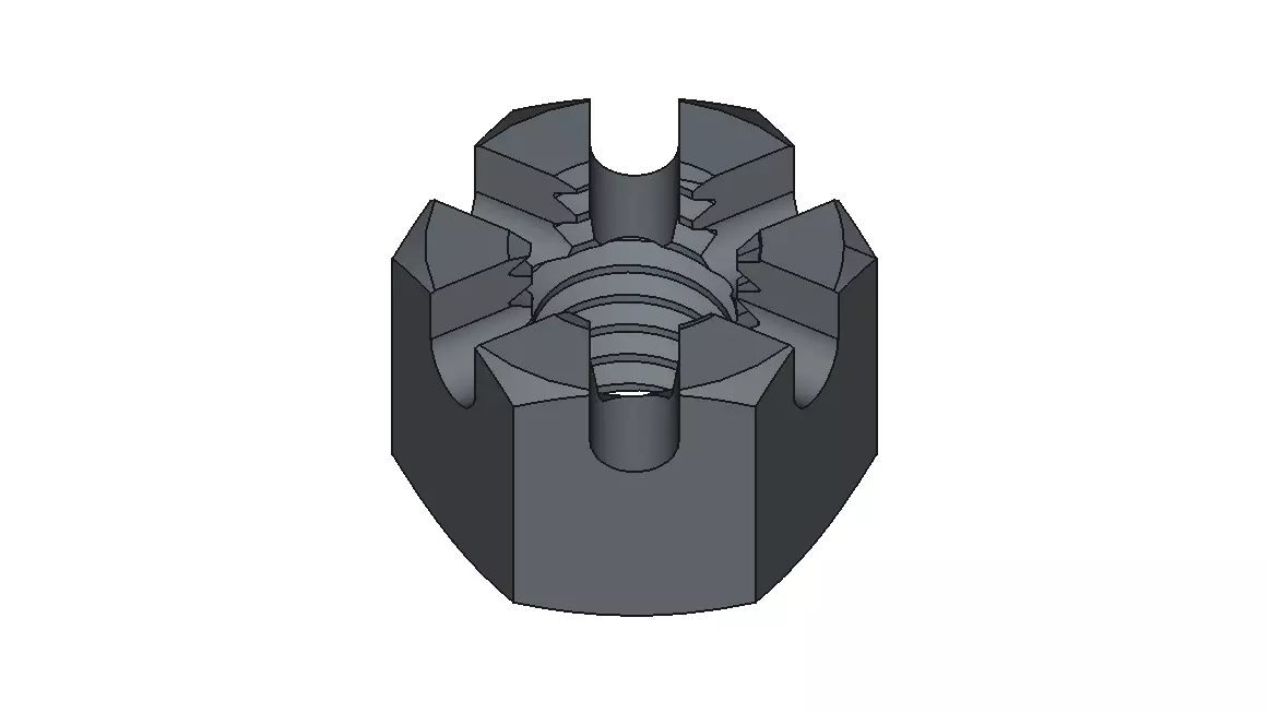 M8 Castle Nut 3D model