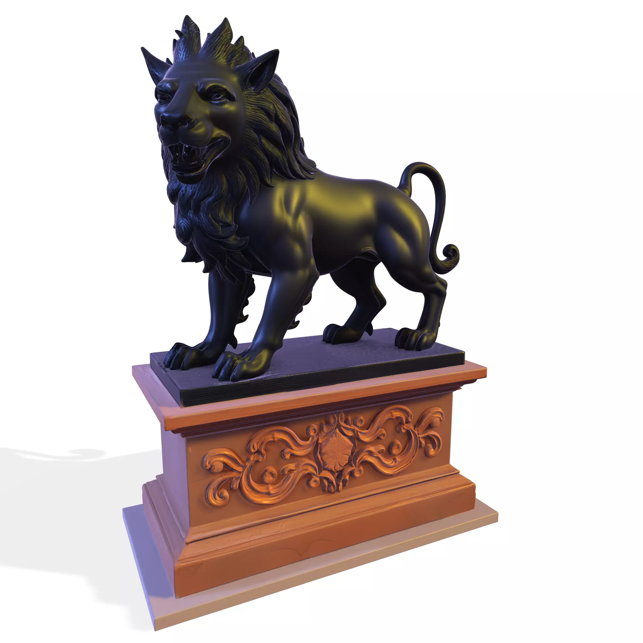 Lion Statue PBR 3D Model 3D print model