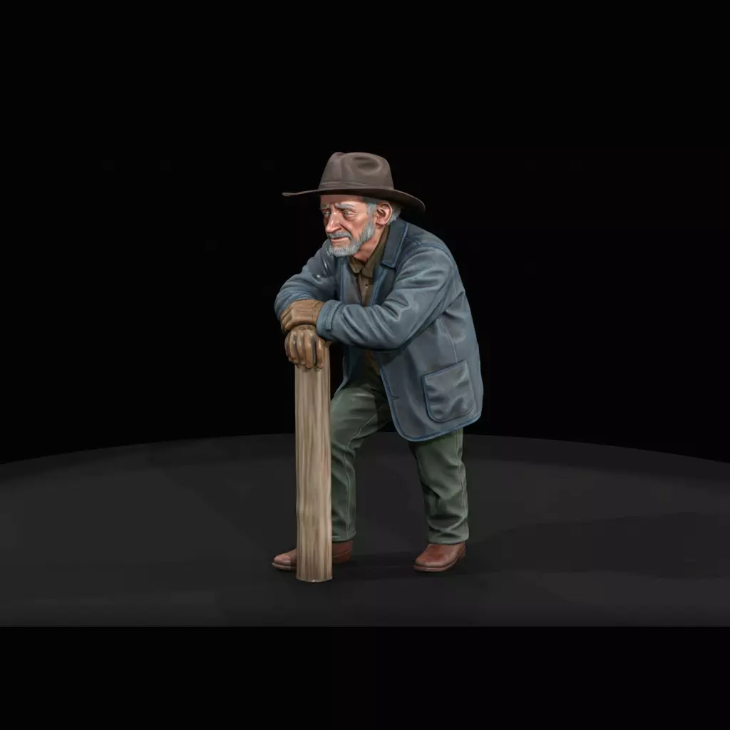 HO leaning on a wooden post 1860s Printable STL 3D print model