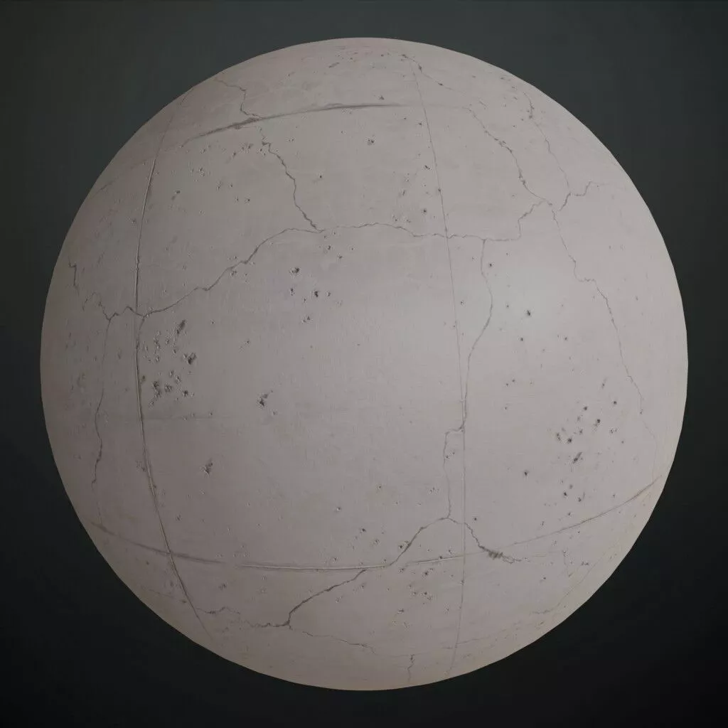 Realistic Cracks Wall Concrete Wall PBR Seamless Texture