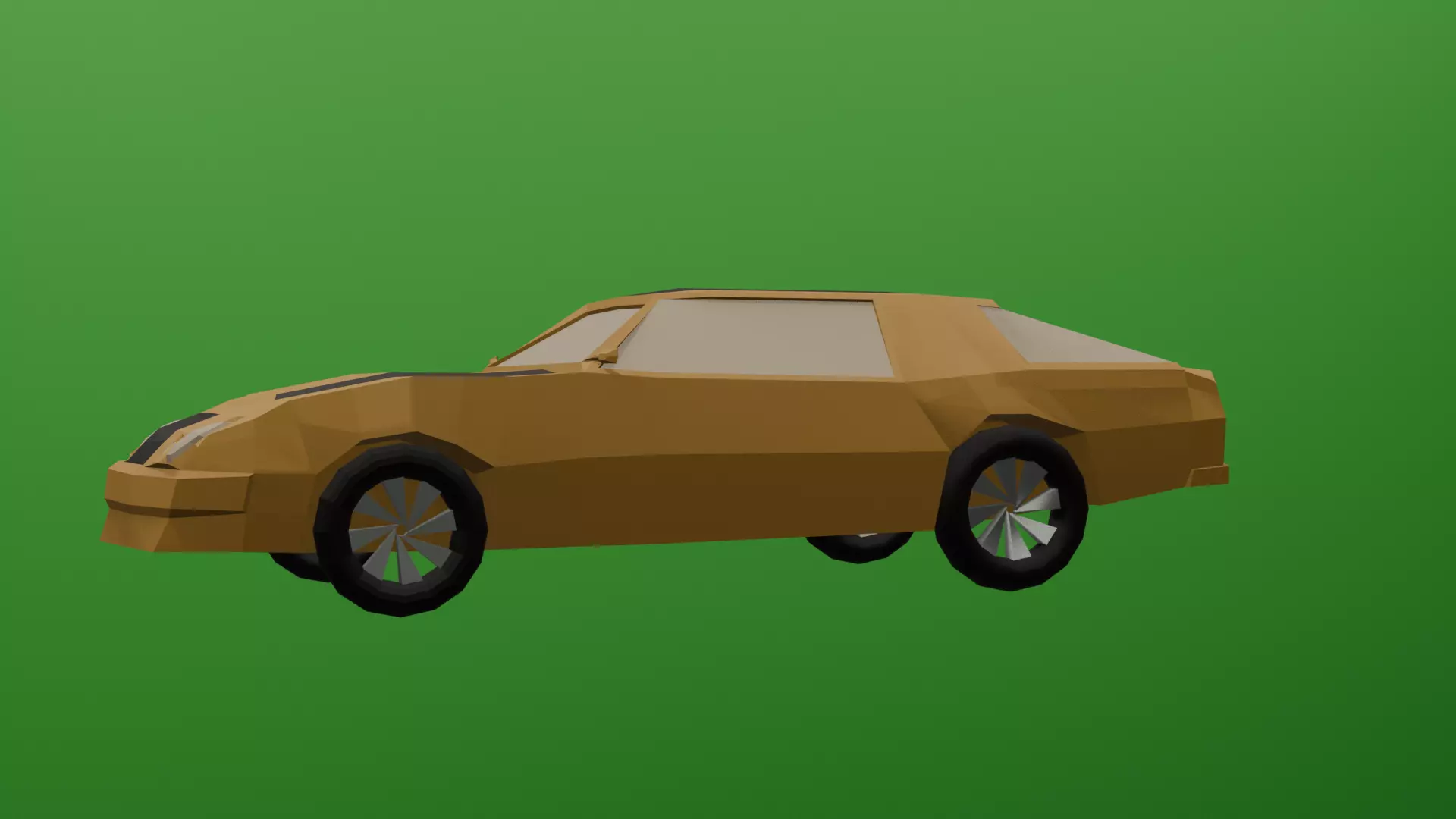 yellow car Low-poly 3D model
