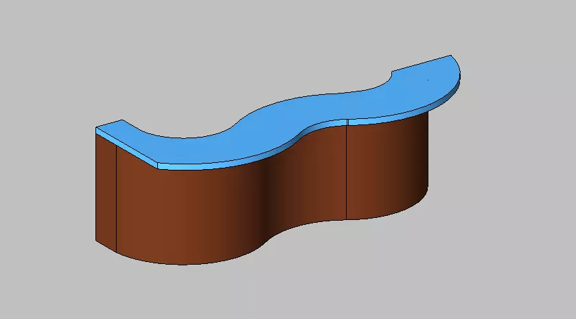 Modern S-Curve Bar Counter Organic Wave Design 3D model