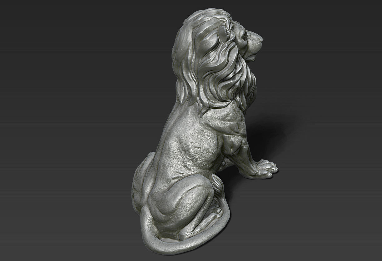Lion Sculpture 3d print model 2 in 1 3D print model_25