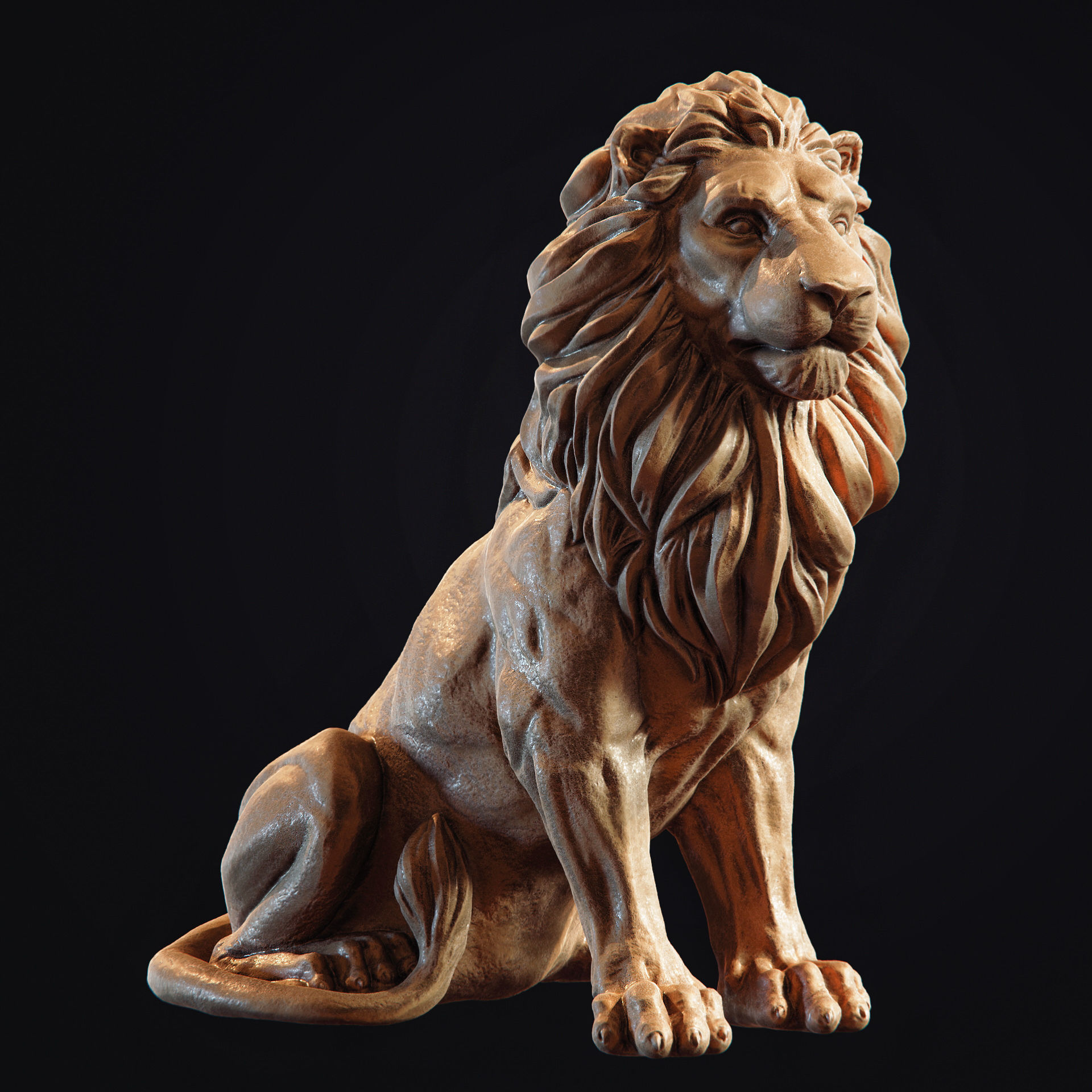 Lion Sculpture 3d print model 2 in 1 3D print model_5