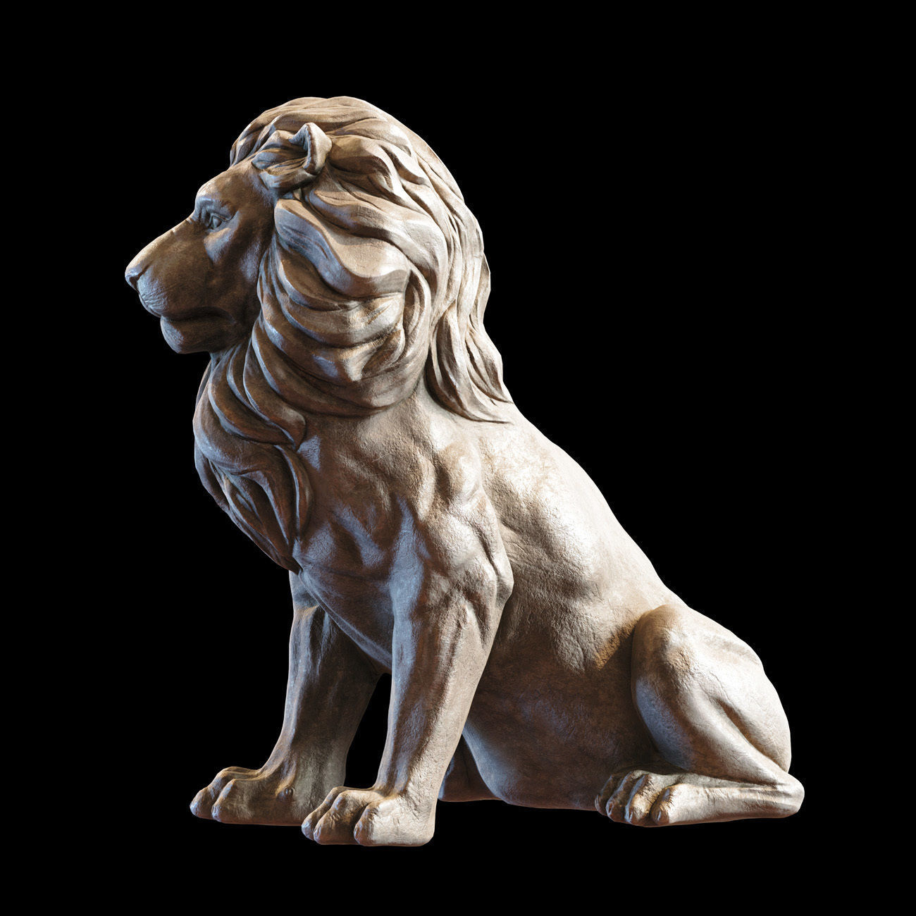 Lion Sculpture 3d print model 2 in 1 3D print model_38