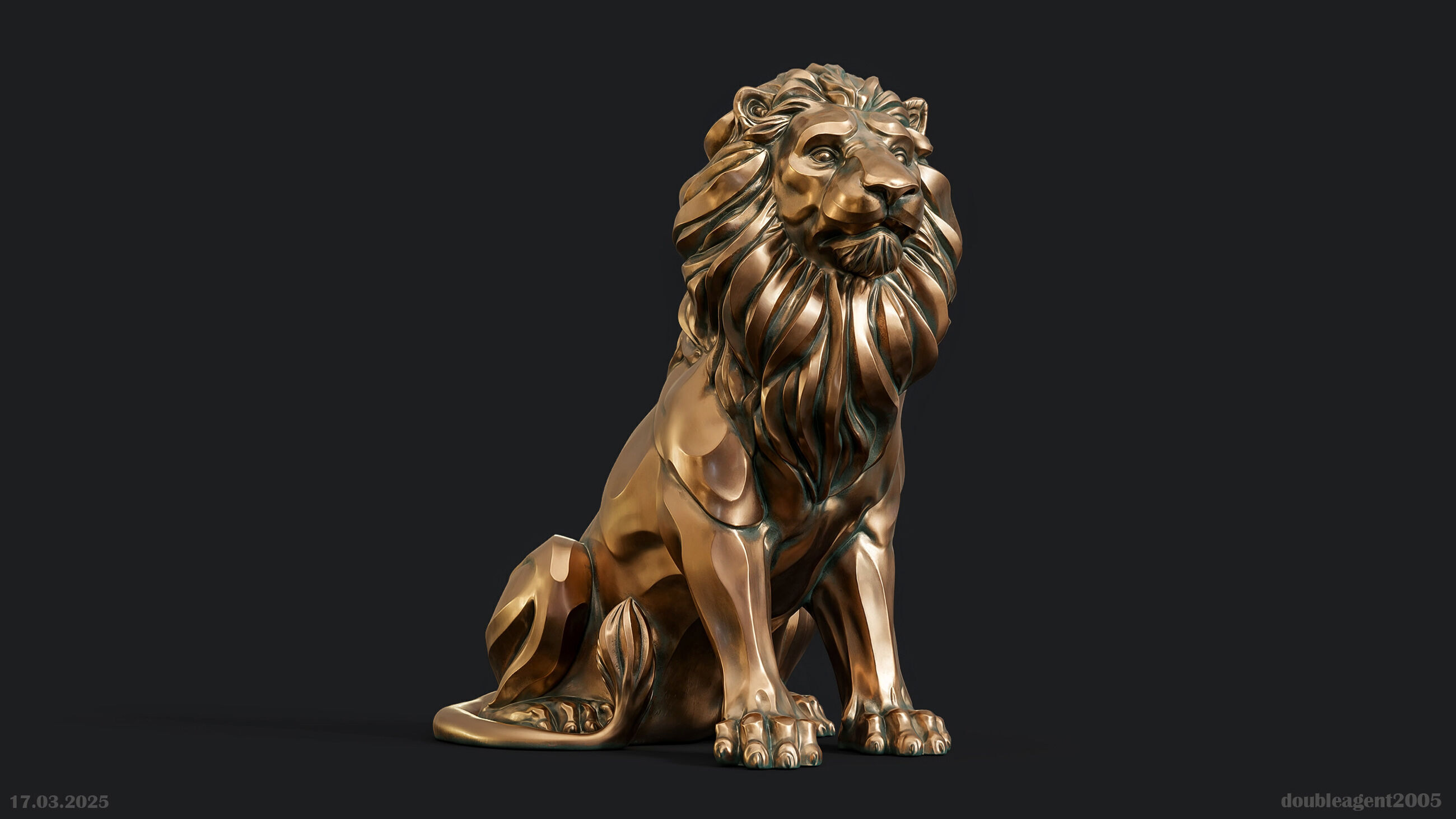Lion Sculpture 3d print model 2 in 1 3D print model_45