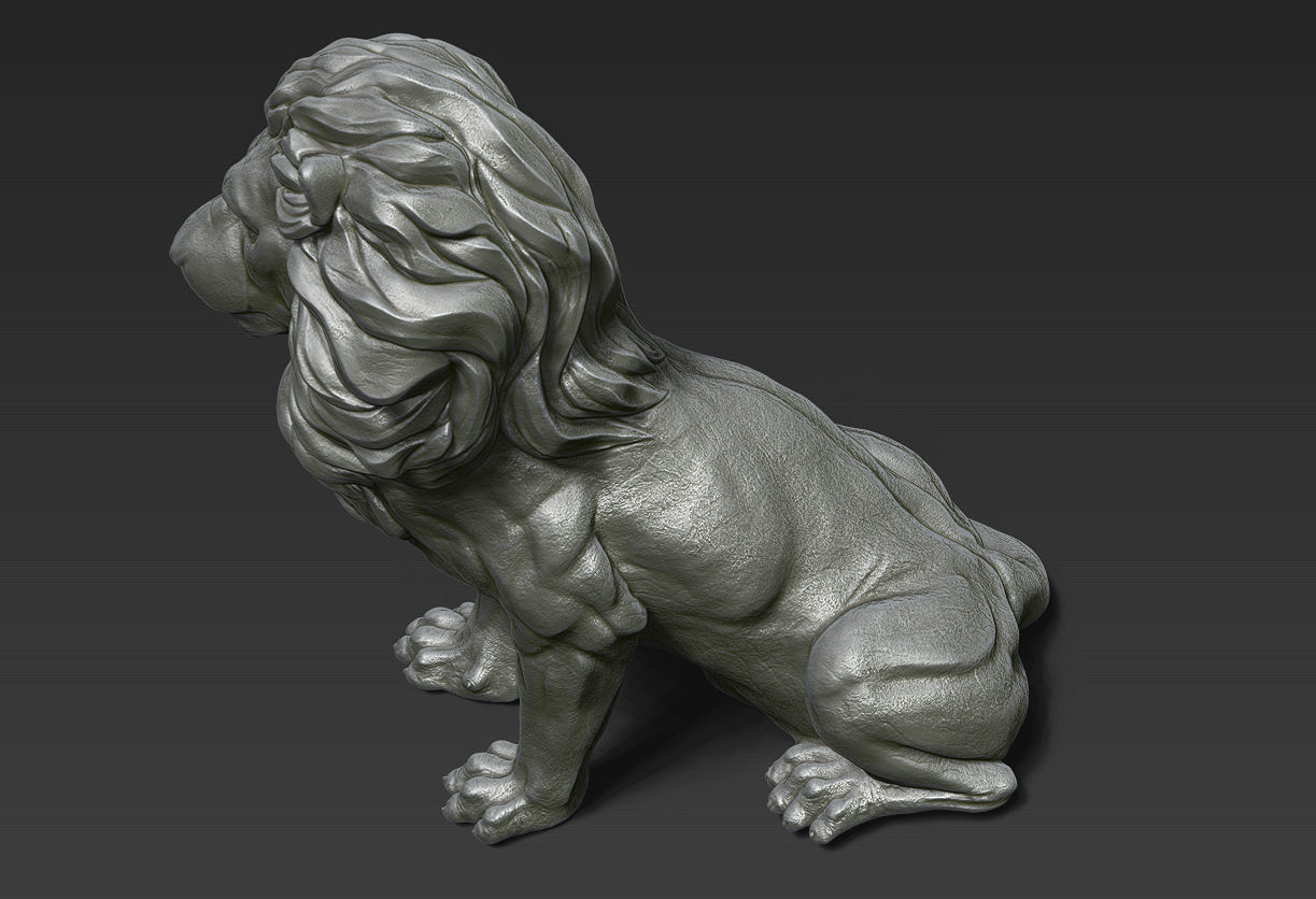 Lion Sculpture 3d print model 2 in 1 3D print model_24