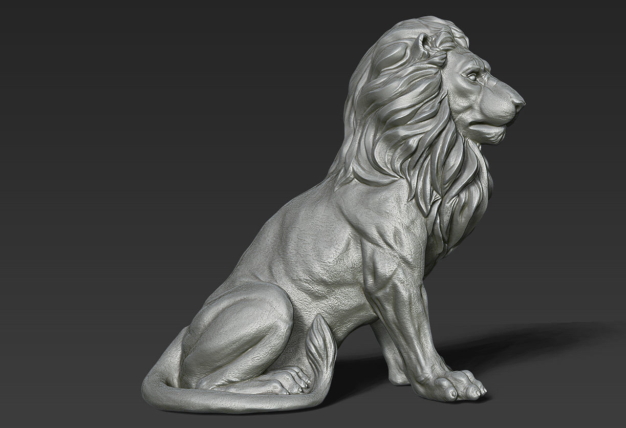 Lion Sculpture 3d print model 2 in 1 3D print model_13