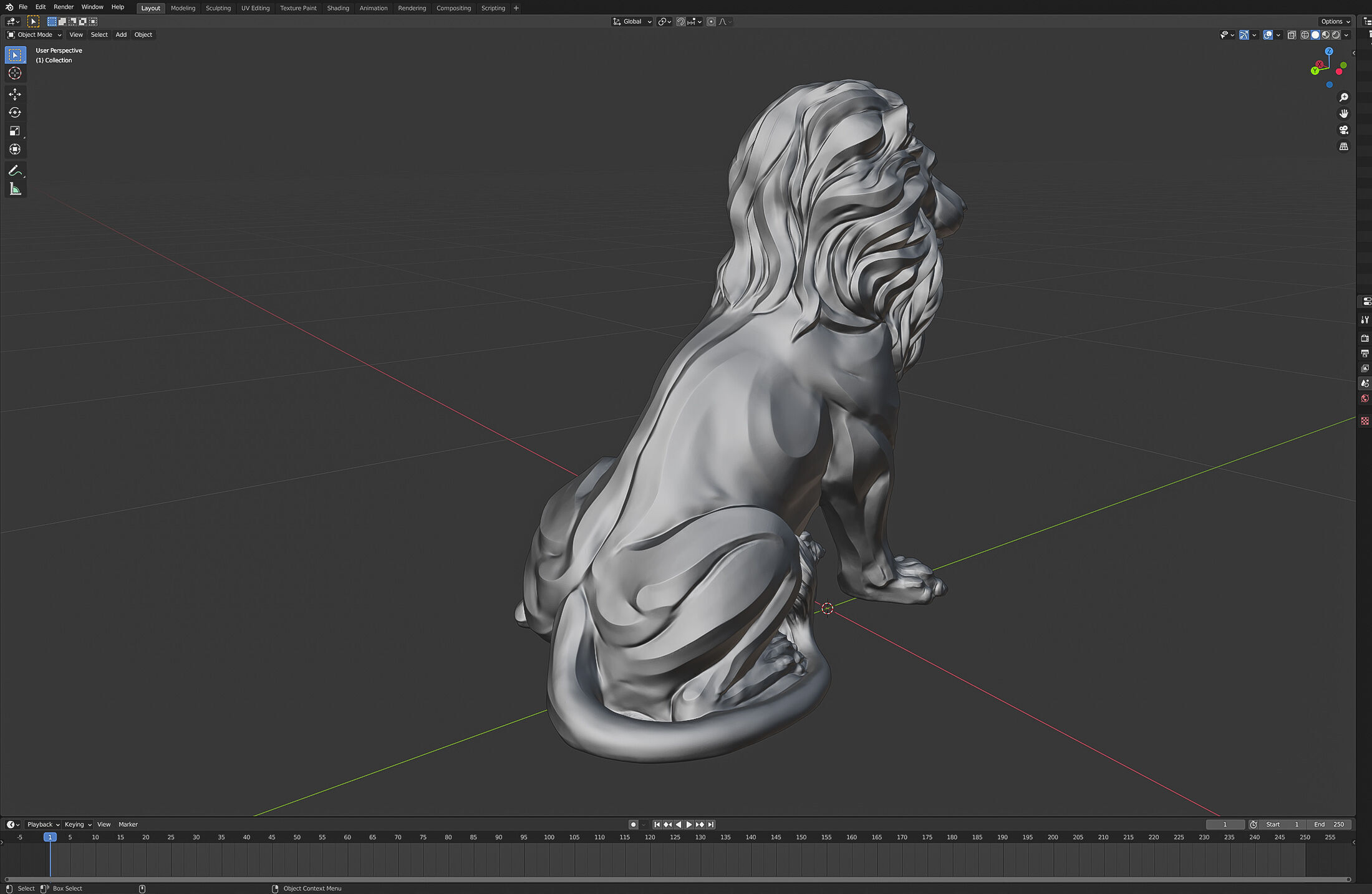 Lion Sculpture 3d print model 2 in 1 3D print model_51