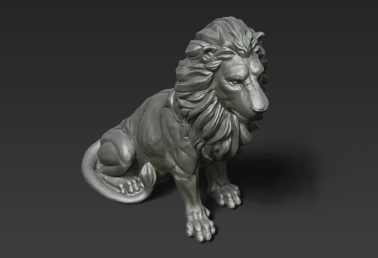 Lion Sculpture 3d print model 2 in 1 3D print model_26