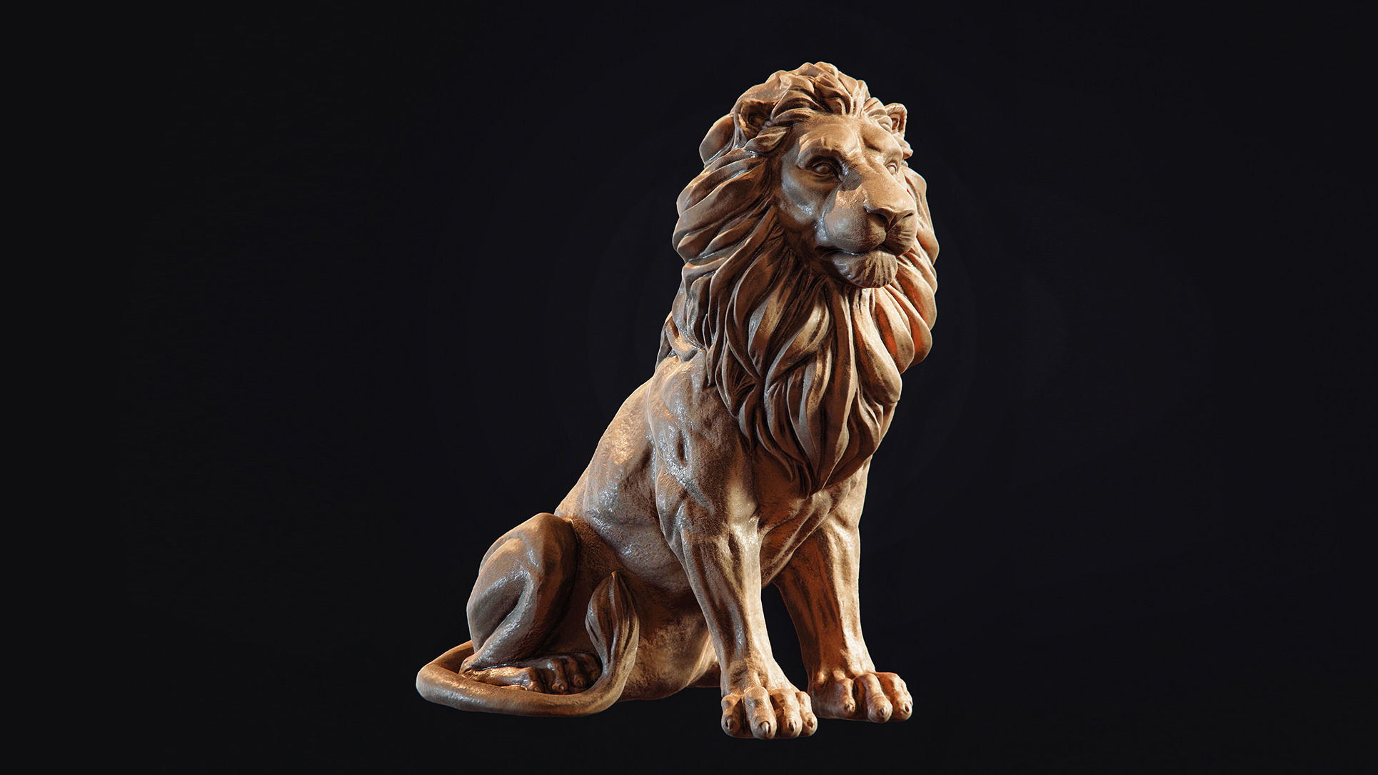Lion Sculpture 3d print model 2 in 1 3D print model_30